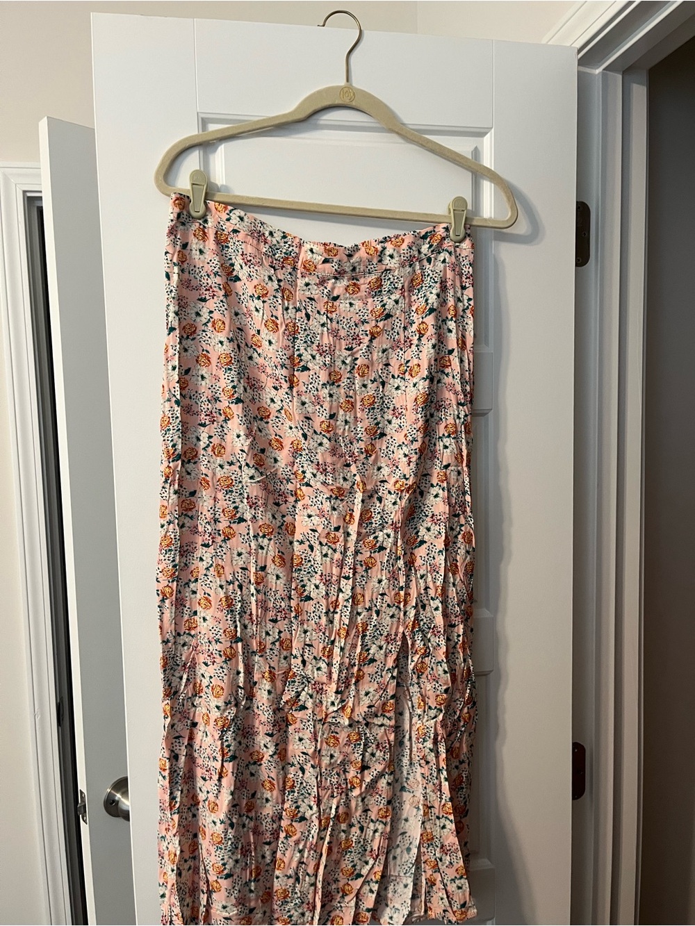 wild fable Pink Floral Tiered midi Skirt